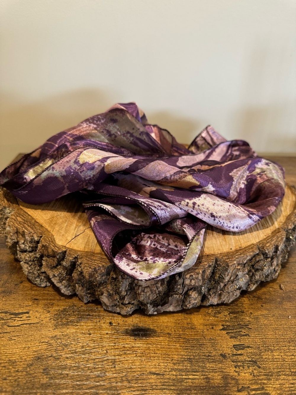 Purple Patterned Decorative Scarf Accent